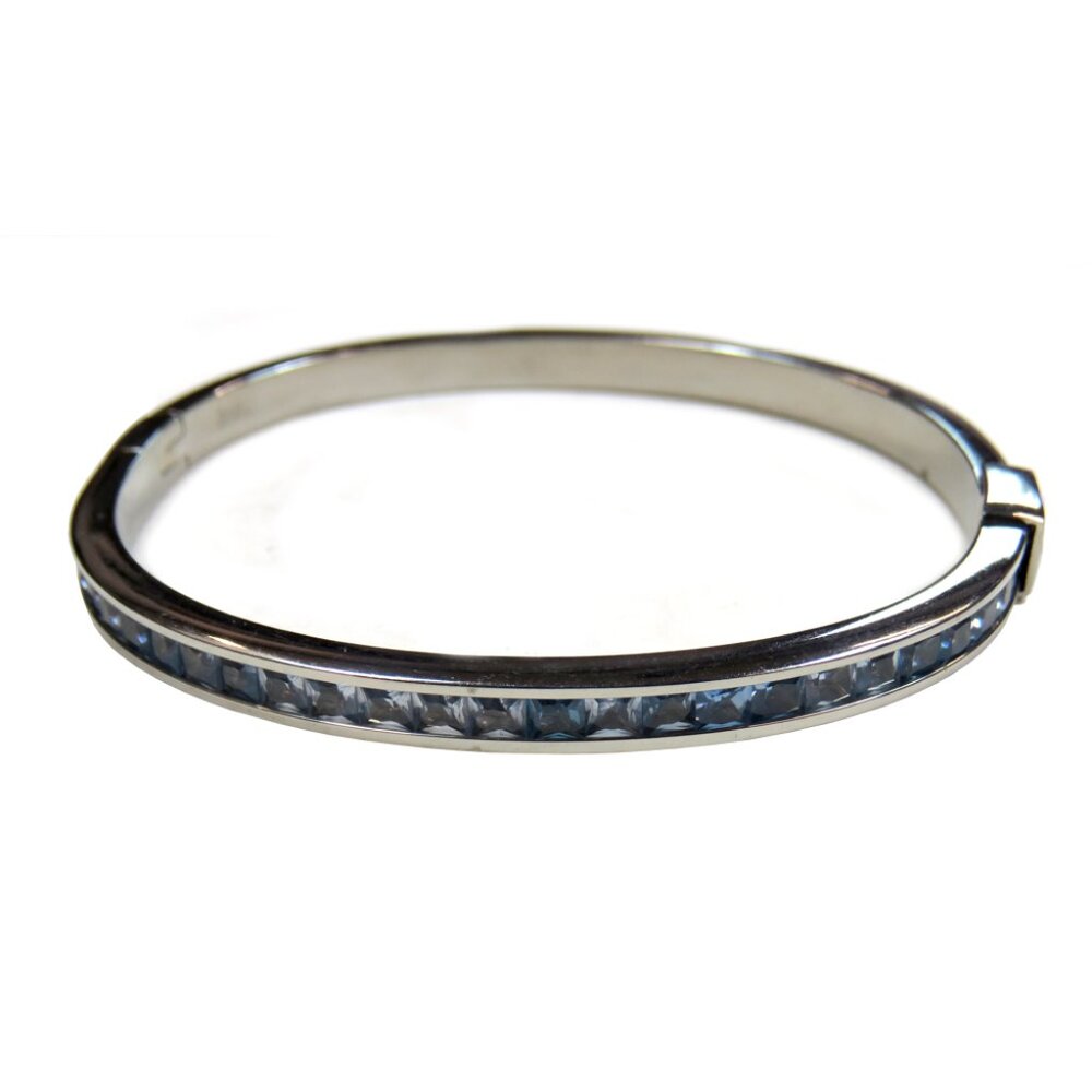 Inox Women's Stainless Steel Bracelet with Light Blue Crystals